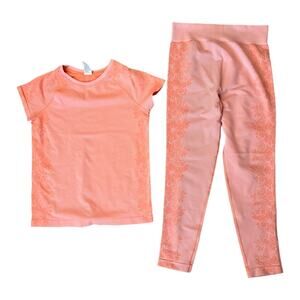 All in Motion Peach Activewear Set Girls Kids Size XL 14/16